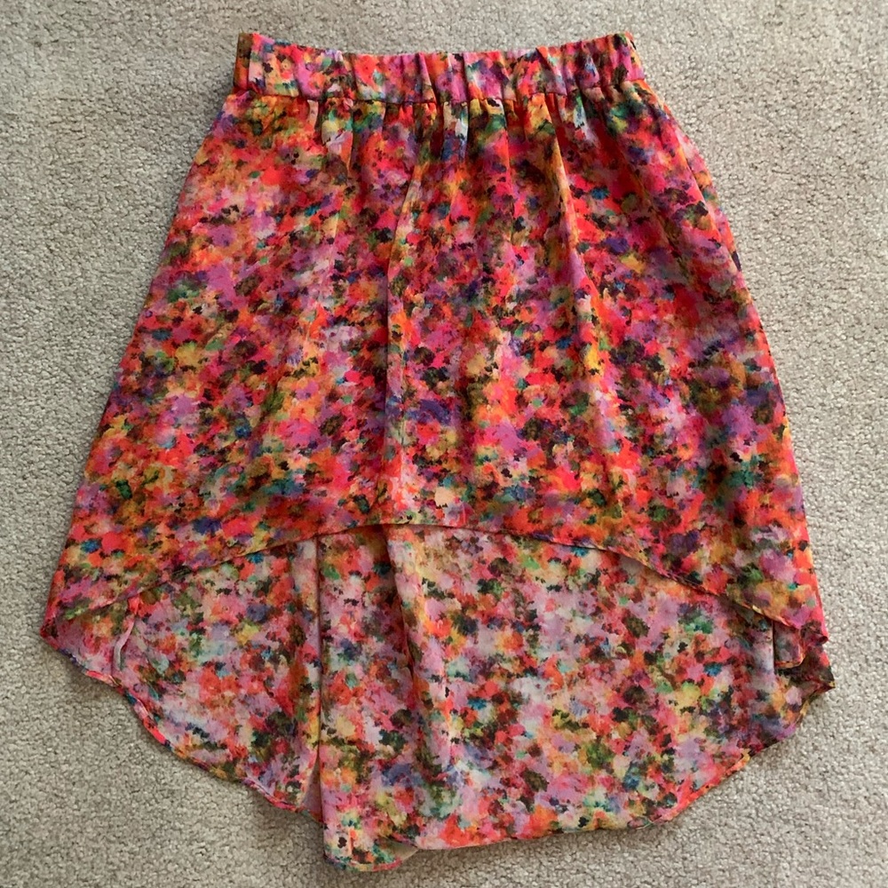 High low multicolor skirt